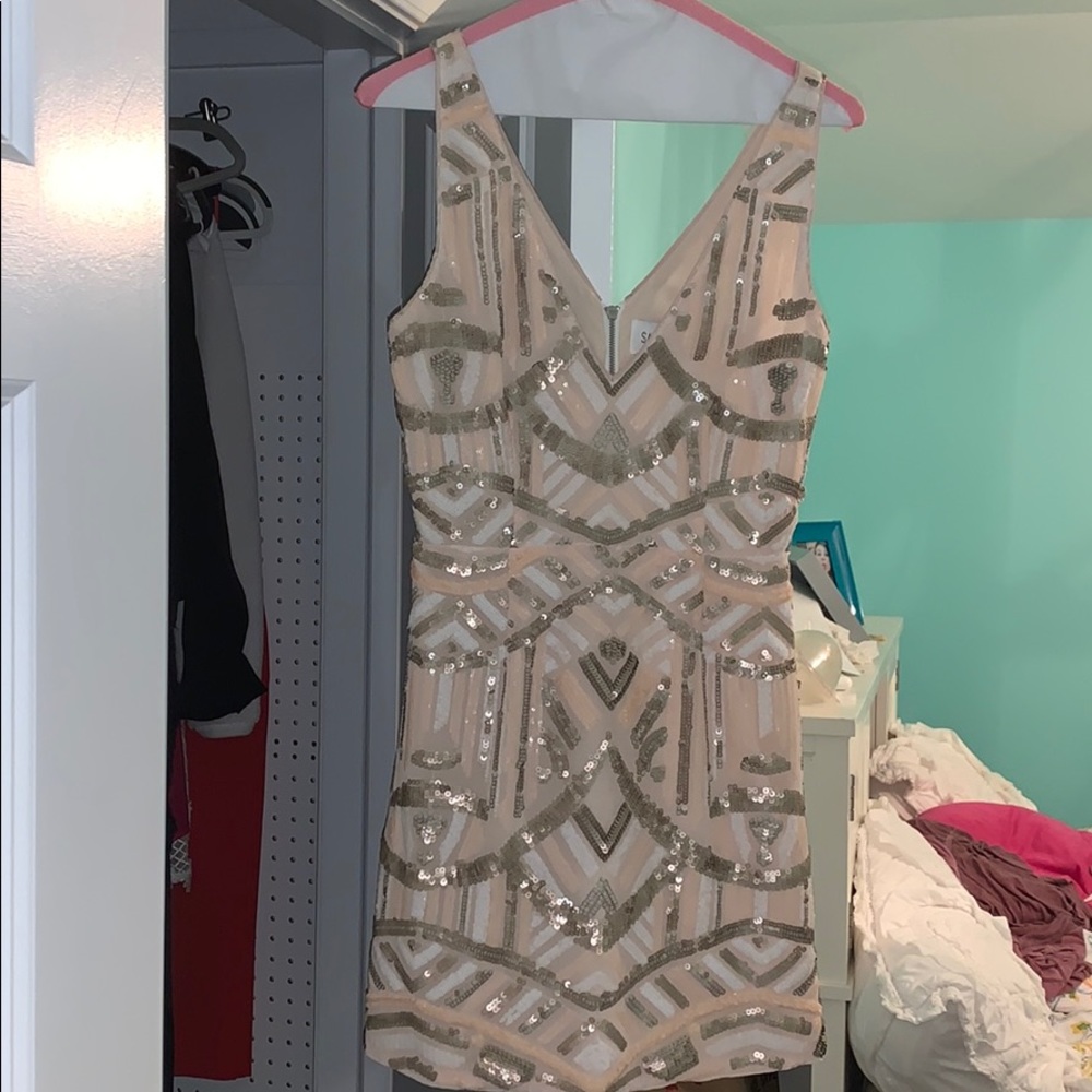 SAYLOR Metallic Sequin Mini Dress